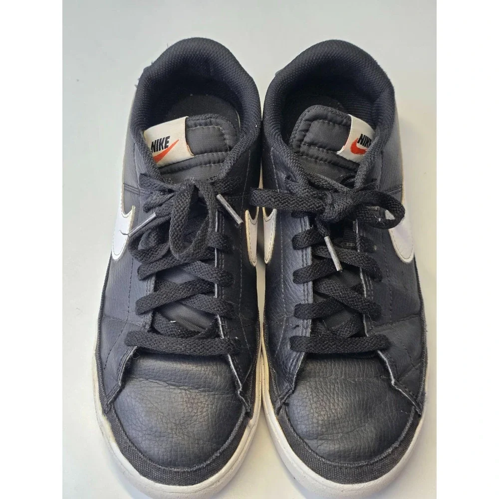 Nike Court Legacy Men's Sneakers‎ Size 9 Black White Faux Leather Athletic Shoes